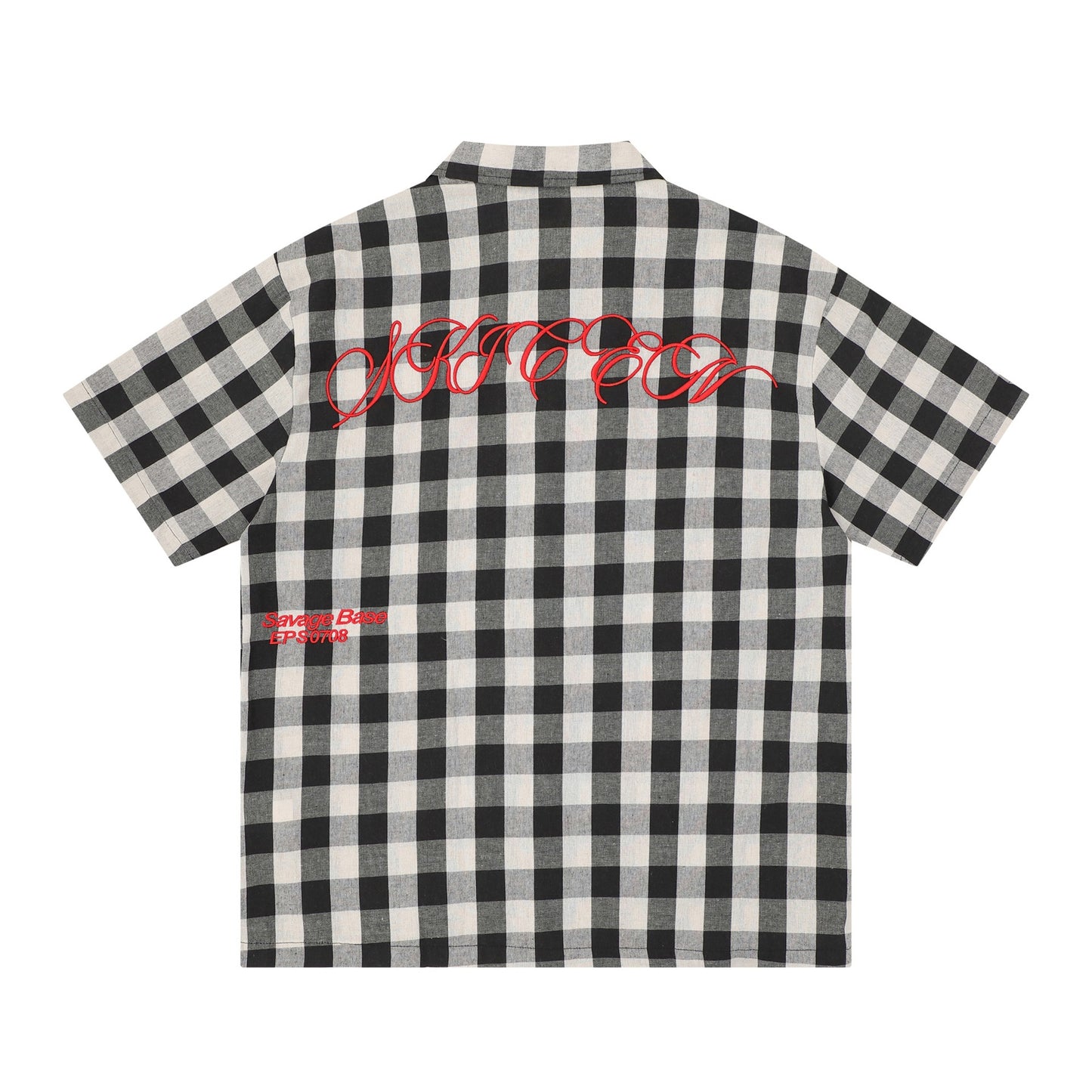 Embroidered short sleeves with letters