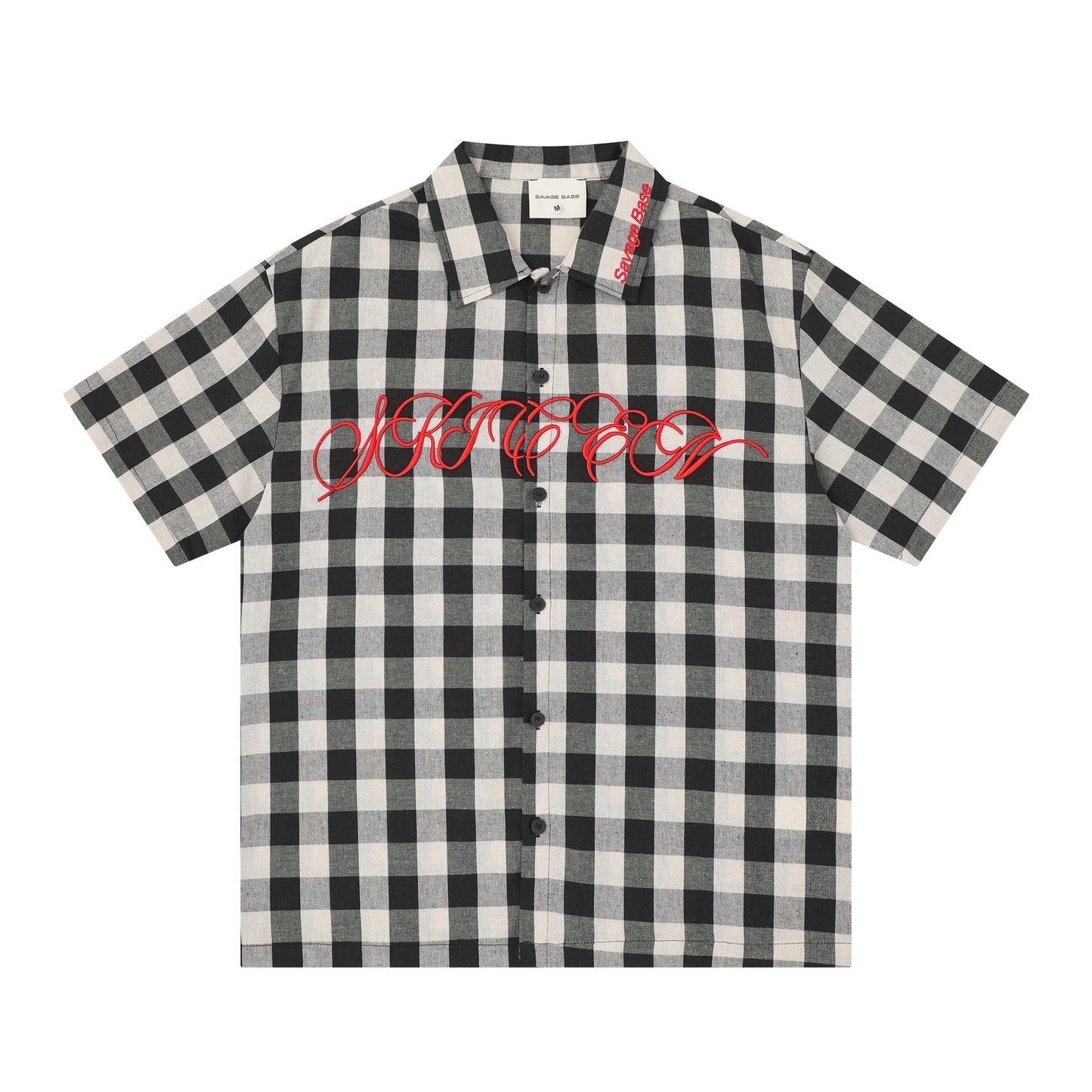 Embroidered short sleeves with letters